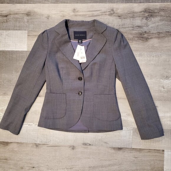 Banana Republic 3pc Womens Blazer/Skirt/Pants Suit Set, Grey Pinstripe, NWOT - Picture 1 of 16